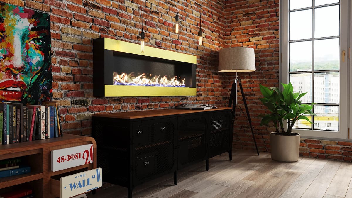 Биокамин "Русский огонь" Голд 1300N настенный с декоративным стеклом (стемалитом) по цене 55 350 руб.