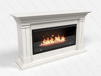 Биокамин Lux Fire с порталом Ромео 42, белый