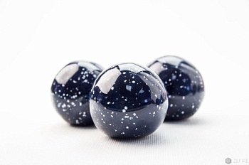 Декоративные керамические камни-шары космос синие 14 шт