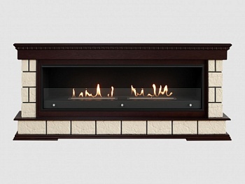 Каминный портал МДФ "SHATEAU 1940" с биокамином Lux Fire "Фаер Бокс Вега-2"