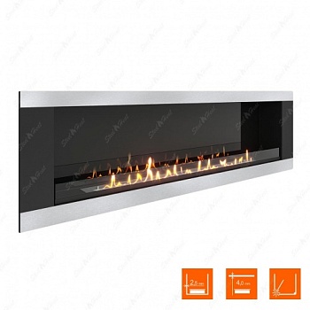 Биокамин SteelHeat LONG-H 1800 стекло + стемалит