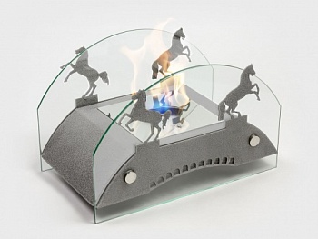 Настольный биокамин Lux Fire "Графский мост" M Серебро