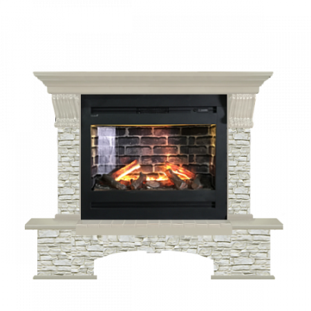 Бостон грот однотонный (беленый дуб)+Rumba 3D