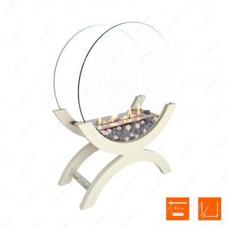 Биокамин напольный SteelHeat WOOD 500 молочный по цене 42 900 руб.