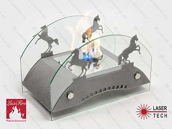 Настольный биокамин Lux Fire "Графский мост" М (серебро)