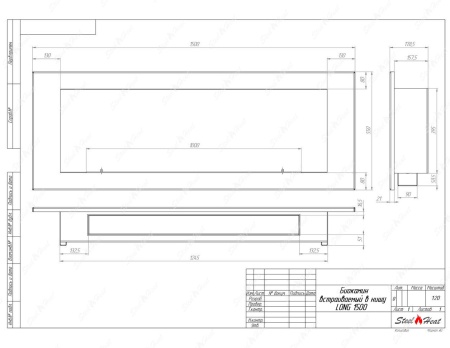 Биокамин SteelHeat LONG 1500 стекло по цене 53 200 руб.