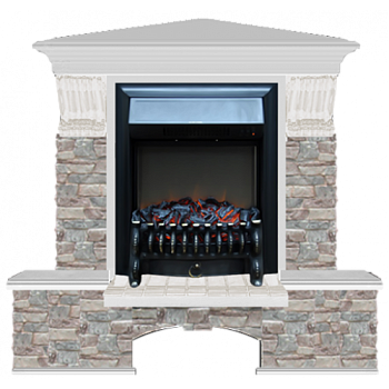 Бостон К Грот цветной угловой (беленый дуб)+Fobos Black