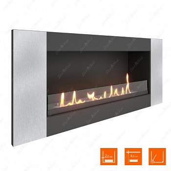 Биокамин SteelHeat LONG-V 900 XL стекло