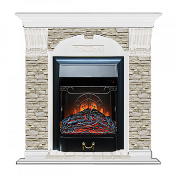 Арочный Грот однотонный (белый)+Majestic Black