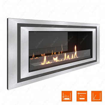 Биокамин SteelHeat LONG-D 900 Small стекло + стемалит