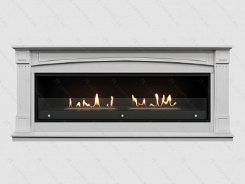 Каминный портал МДФ "Честер 1900" с биокамином Lux Fire "Фаер Бокс Вега-2" (белый)