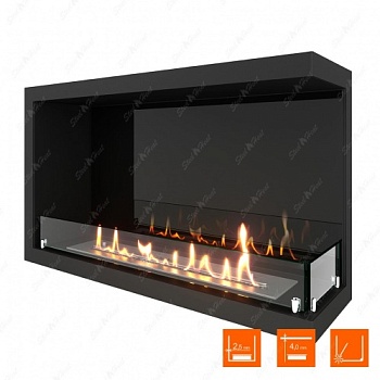 Биокамин угловой SteelHeat Leader 800 правый стекло + стемалит