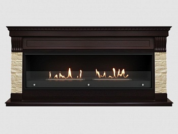 Каминный портал МДФ "DENVER 1870" с биокамином Lux Fire "Фаер Бокс Вега-2"