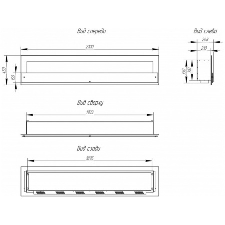 Биокамин Window 1500 Glass Арома black по цене 61 700 руб.