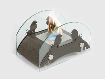 Настольный биокамин Lux Fire "Царский мост" S Бронза