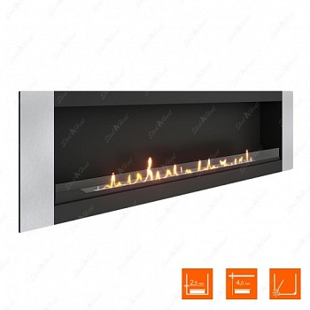 Биокамин SteelHeat LONG-V 1800 стекло