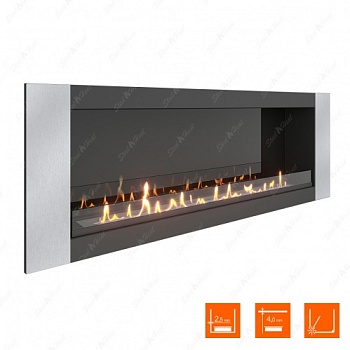 Биокамин SteelHeat LONG-V 1500 XL стекло + стемалит