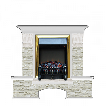 Бостон К Грот однотонный (беленый дуб)+Fobos Brass