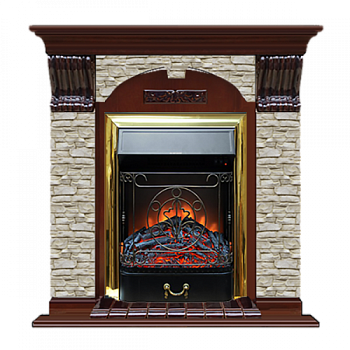 Арочный Грот однотонный (красное дерево)+Majestic Brass