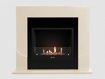 Каминный портал МДФ "Ассен 1200" с биокамином Lux Fire "Фаер Бокс 1 - 30" (бежевый)