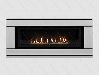 Каминный портал МДФ "Вега 2000" с биокамином Lux Fire "Фаер Бокс Вега-1" (белый)