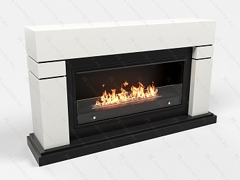 Биокамин Lux Fire с порталом Эльбрус 42, белый