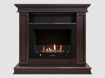 Каминный портал МДФ "Раймонд 1250" с биокамином Lux Fire "Фаер Бокс 4 - 33" (темный орех)