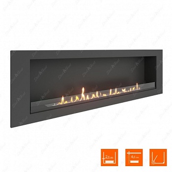 Биокамин SteelHeat LONG 1800 стекло