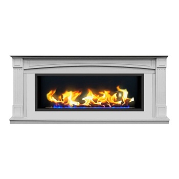 Биокамин в линейном портале "Русский огонь" Честер с защитным и декоративным стеклом