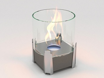 Настольный биокамин Lux Fire "Рондо" S Серебро