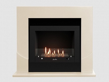 Каминный портал МДФ "Ассен 1200" с биокамином Lux Fire "Фаер Бокс 3 - 30" (бежевый)