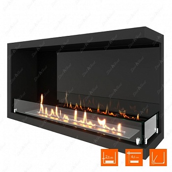 Биокамин угловой SteelHeat Leader 900 правый стекло + стемалит