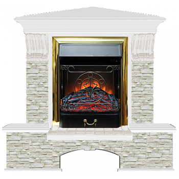 Бостон К Грот однотонный угловой (белый)+Majestic Brass