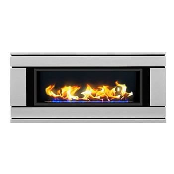 Биокамин в линейном портале "Русский огонь" Вега с защитным и декоративным стеклом