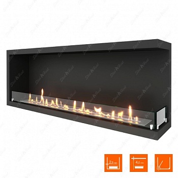 Биокамин угловой SteelHeat Leader 1300 правый стекло