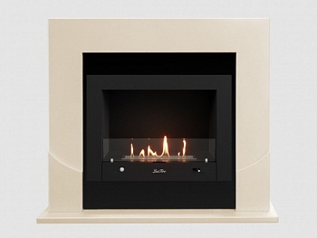 Каминный портал МДФ "Ассен 1110" с биокамином Lux Fire "Фаер Бокс 4 - 25.5" (бежевый)