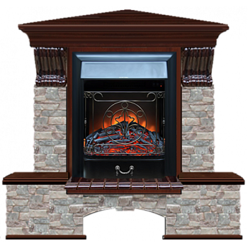 Бостон К Грот цветной угловой (красное дерево)+Majestic Black