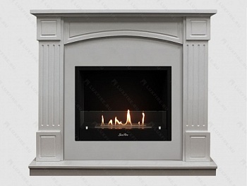 Каминный портал МДФ "Честер 1160" с биокамином Lux Fire "Фаер Бокс 1-30" (белый)