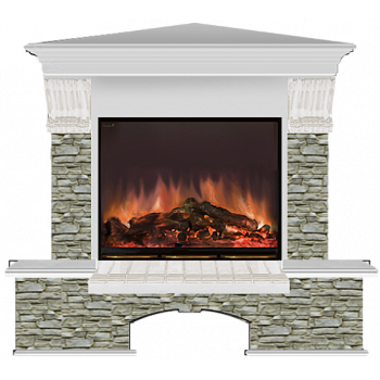 Бостон Грот однотонный угловой (беленый дуб)+Arte 23