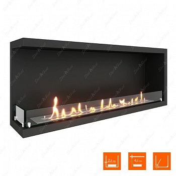 Биокамин угловой SteelHeat Leader 1200 левый стекло