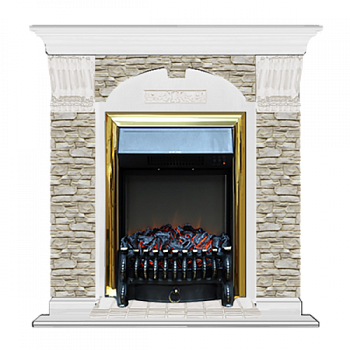 Арочный Грот однотонный (белый)+Fobos Brass