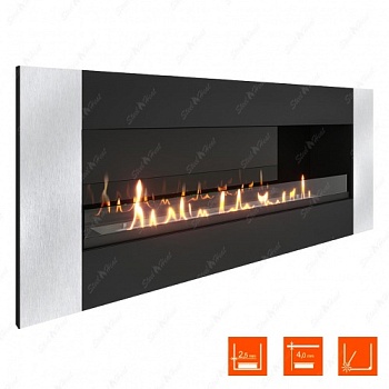 Биокамин SteelHeat GRAND-V 1200 XL стекло + стемалит