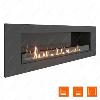 Биокамин SteelHeat LONG 1200 XL стекло + стемалит