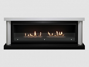 Каминный портал МДФ "VANCOUVER 1900" с биокамином Lux Fire "Фаер Бокс Вега-2" (белый)