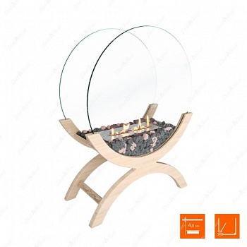 Биокамин напольный SteelHeat WOOD 600 бежевый