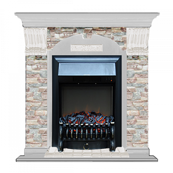 Арочный Грот цветной (беленый дуб)+Fobos Black