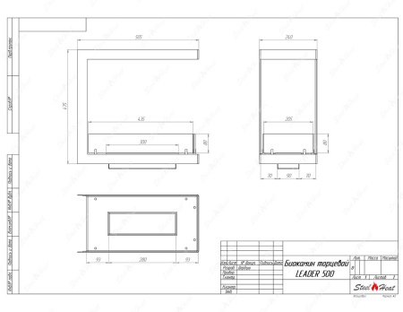 Биокамин торцевой SteelHeat Leader 500 по цене 24 400 руб.