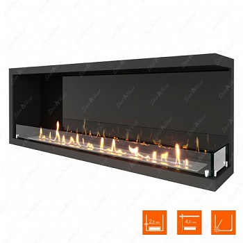 Биокамин угловой SteelHeat Leader 1300 правый стекло + стемалит