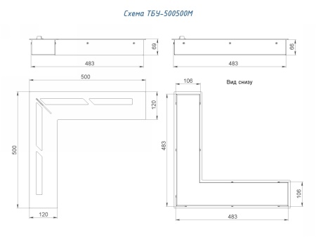 Топливный блок угловой LUX FIRE 500х500 М по цене 68 244 руб.