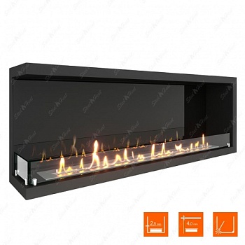 Биокамин угловой SteelHeat Leader 1300 левый стекло + стемалит